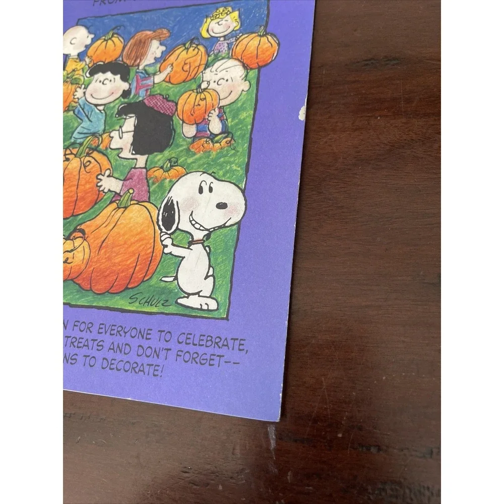 Vintage Hallmark Peanuts Halloween Greeting Card Folding Pumpkin Patch‎ Unused